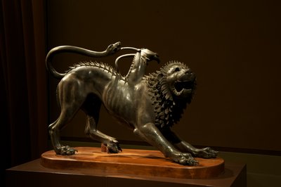 De Chimera van Arezzo, ca. 400 v.Chr. (brons) door Etruscan